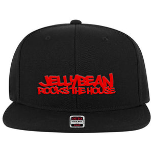 Jellybean Rocks The House Baseball Cap - Black with Red Embroidery