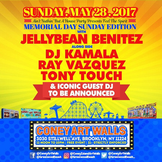 Memorial Day Sunday May 28th Jellybean Benitez at Coney Island Art Wall ~ FREE EVENT