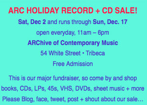 Don't Miss Out: The ARChive of Contemporary Music ~ Record + CD Sale: