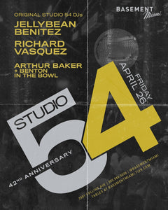 Friday April 26th A TRIBUTE TO STUDIO 54 with Jellybean Benitez in Miami at The Basement at the Edition Hotel