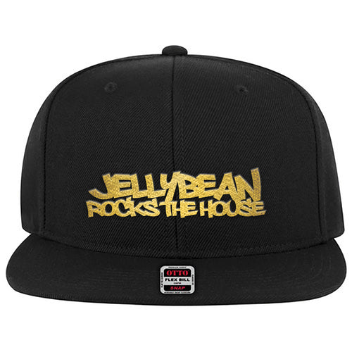 Jellybean Rocks The House Baseball Cap - Black with Gold Embroidery