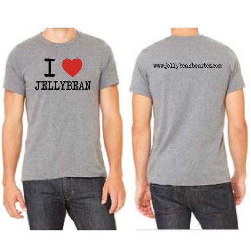 I Heart Jellybean Unisex Crew Neck T-Shirt - Grey