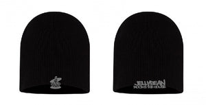 Jellybean Rocks The House / Jellybean Soul Beanie - Black with Silver Embroidery - Dual Sided