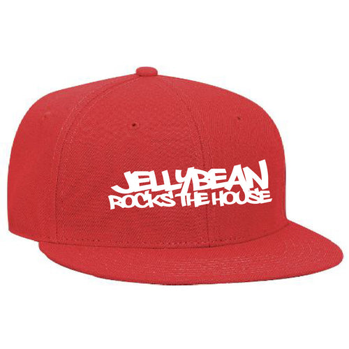 Jellybean Rocks The House Baseball Cap - Red with White Embroidery