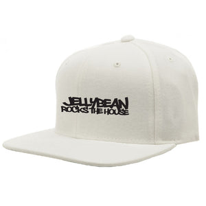 Jellybean Rocks The House Baseball Cap - White with Black Embroidery